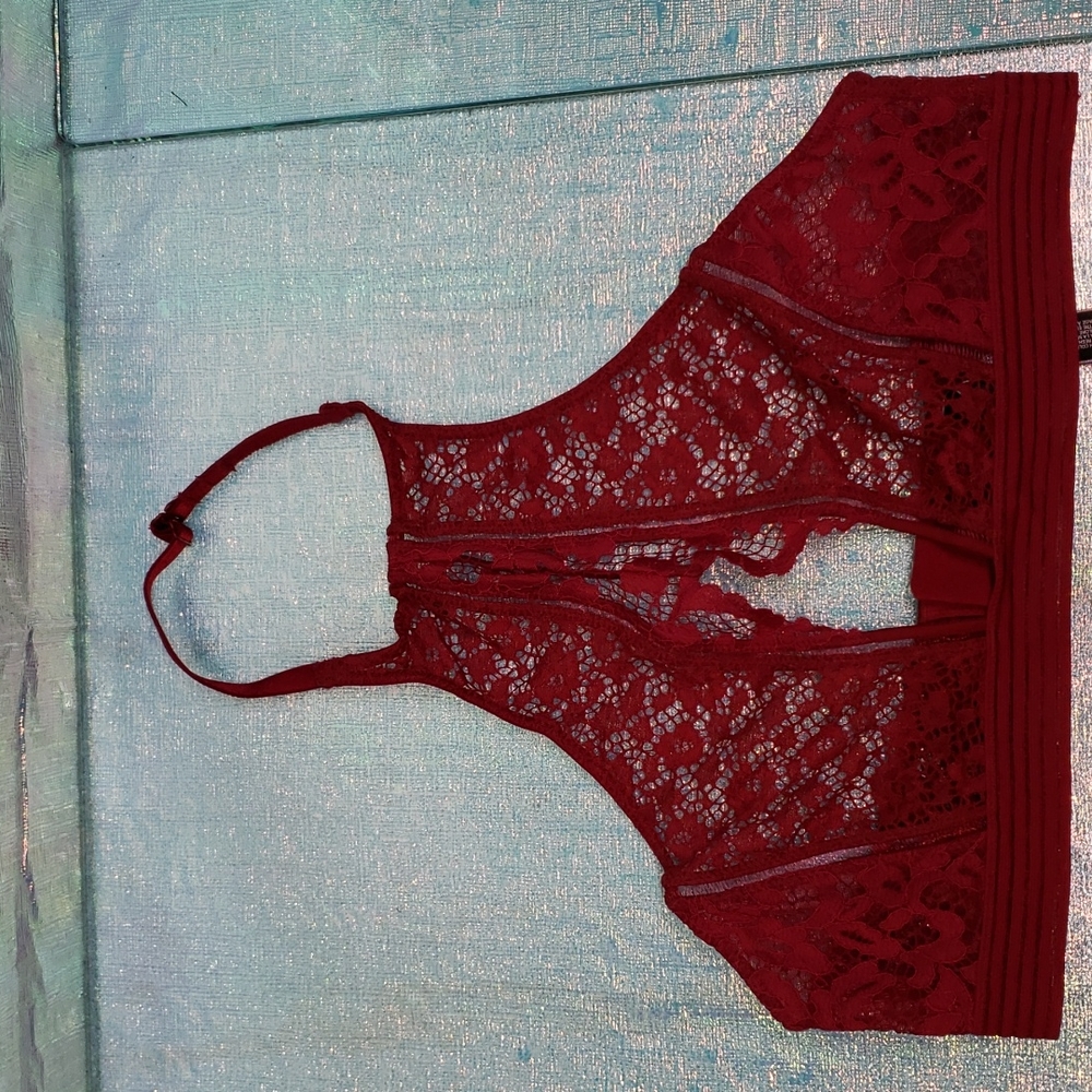 Victorias Secret deep red lace bra